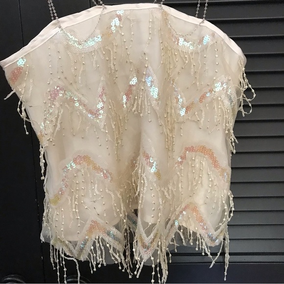 Fairycore Walk in Dark Sequin & Fringe Top, Delicate Feminine and Fun, Size XS/S - Picture 8 of 13
